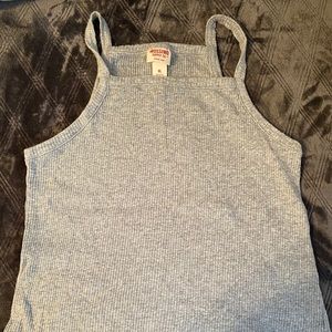 A-Line Gray Ribbed Tank Top